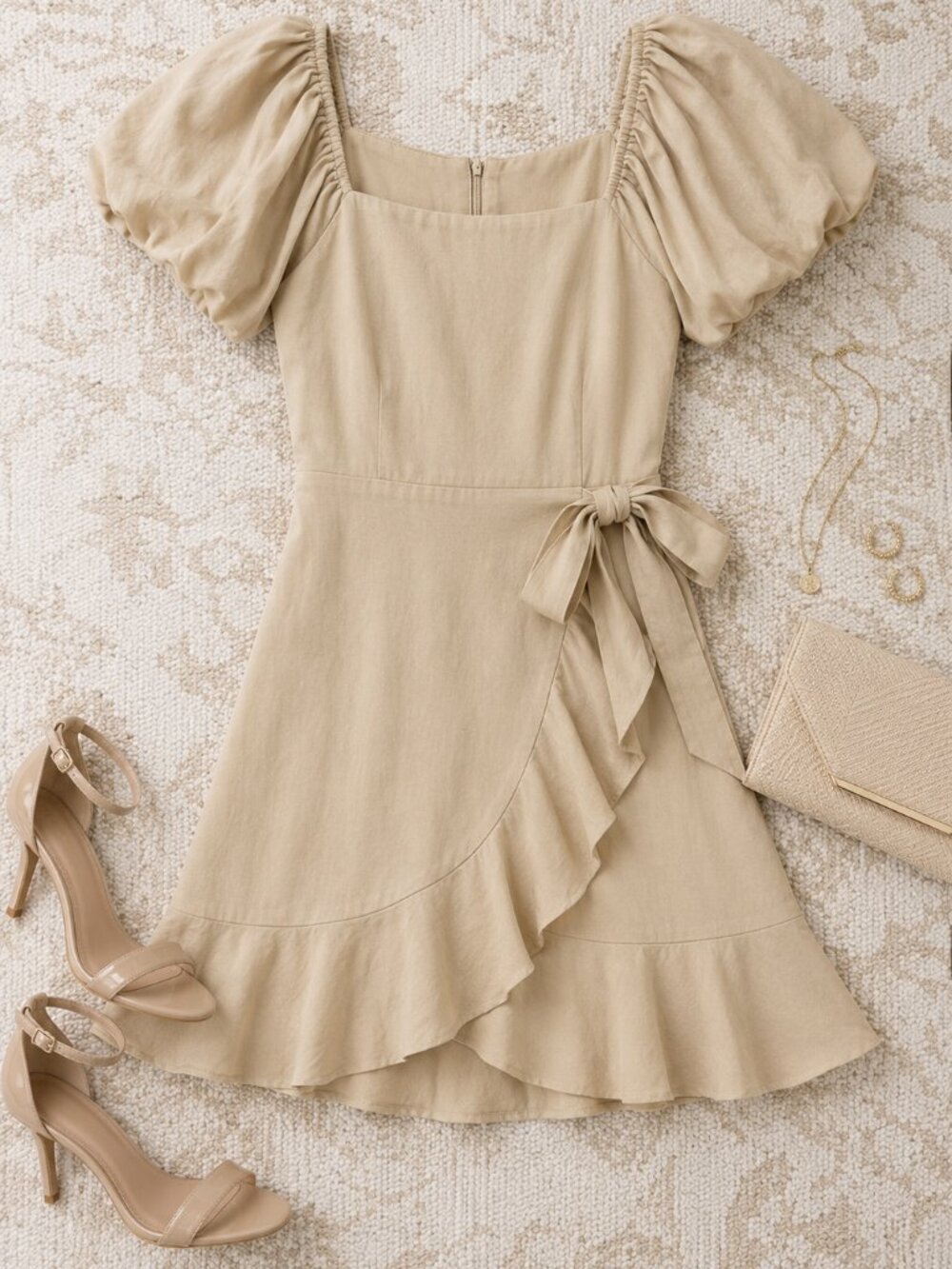 Trixxi Pebble Ruffled Faux-Wrap Mini Dress Size XL NWT Casual Vacation Party